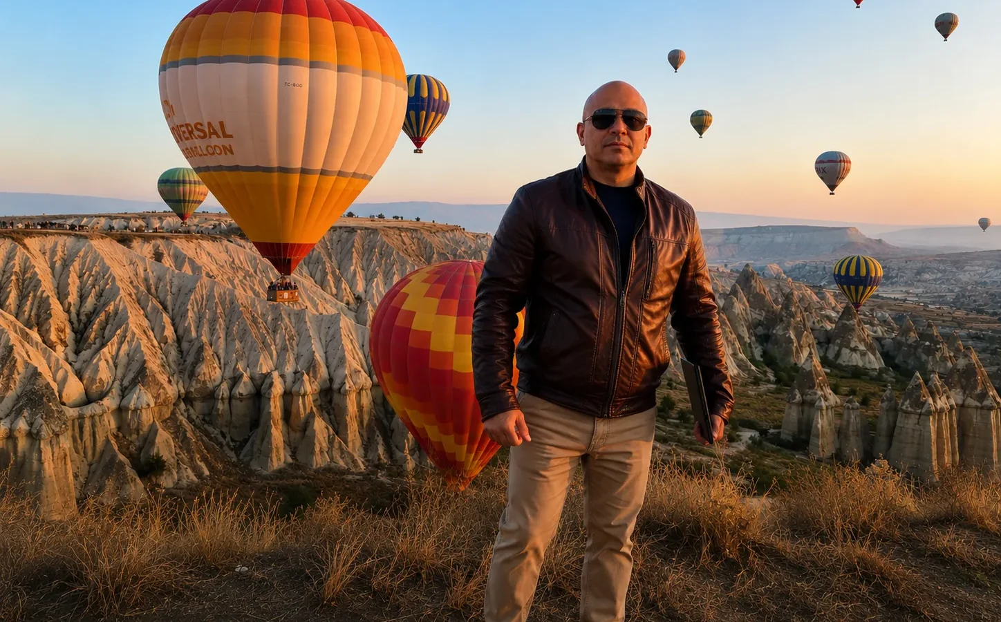 Bourbiza Mohamed during travel journalism coverage in Cappadocia